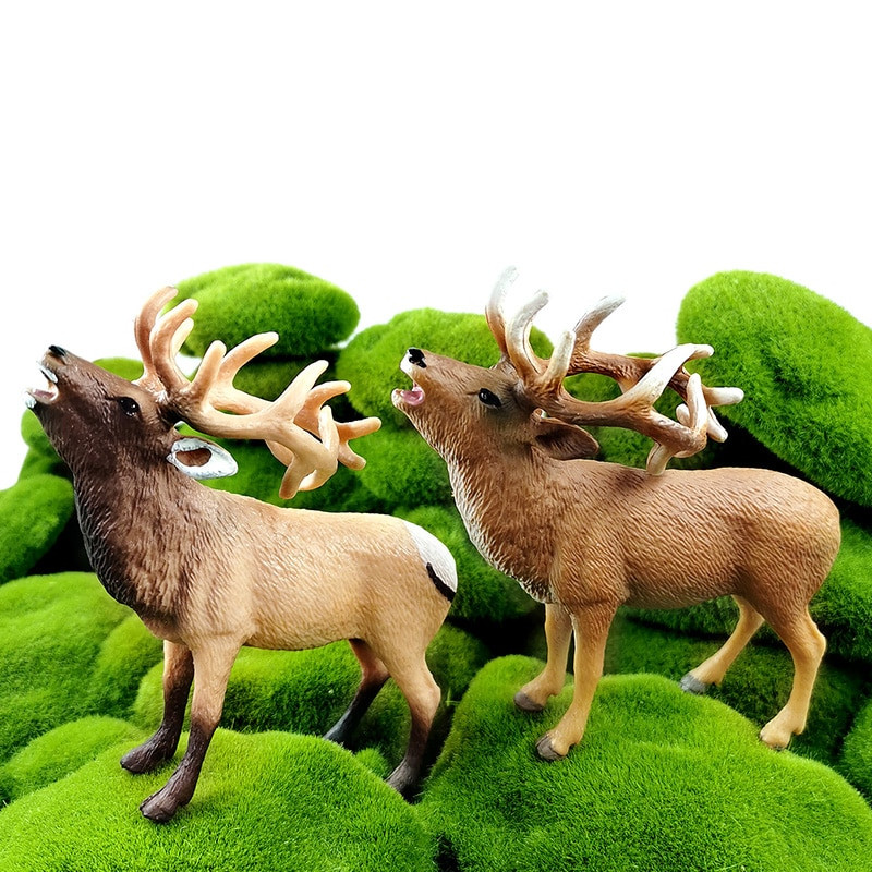 Új Sika Szarvas Rénszarvas Elk figura Szimuláció Állatmodell Barkácsolás otthoni dekoráció miniatűr tündér kerti dekorációs kiegészítők modern