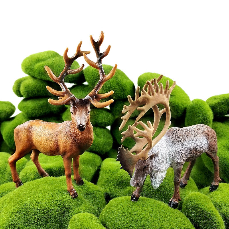 Új Sika Szarvas Rénszarvas Elk figura Szimuláció Állatmodell Barkácsolás otthoni dekoráció miniatűr tündér kerti dekorációs kiegészítők modern