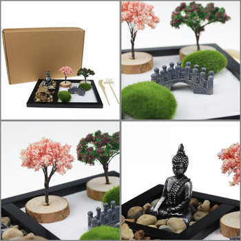 Ιαπωνικό Zen Garden Sand Τραπέζι Miniature Buddha Crafts Διακόσμηση σπιτιού Επιτραπέζιο Mini Zen Garden Kit για τον κήπο του γραφείου