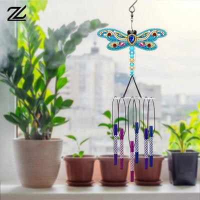 10style Diamond Painting Wind Chime Κρεμαστό κόσμημα με πεταλούδα Κρεμαστό στολίδι Κέντημα με διαμάντια Craft Garden Διακοσμητικό παράθυρο σπιτιού