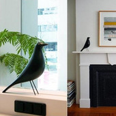 Lakberendezés Béke Madár Szobor Iroda dekoráció Szín Nordic Pigeon Eames Birdie Gyanta Állatfigurák Díszek Fekete