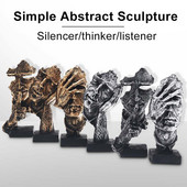 JETEVEVEN Nordic Silence Ins szobor gyanta absztrakt szobor figura lakberendezési modern művészet irodai asztaldísz
