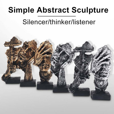 JETEVEVEN Nordic Silence Ins Statue Resin Abstract Sculpture Figurine Διακόσμηση σπιτιού Μοντέρνας τέχνης Διακόσμηση γραφείου