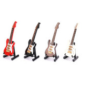 1 készlet Mini elektromos gitármodell Miniatűr dekorációs hangszerek tokkal és állvánnyal