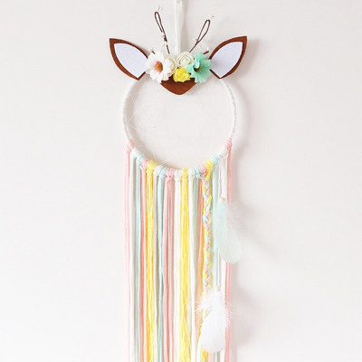 INS Nordic Cartoon Animal Shape Dream Catcher Drvena zvona za vjetar Zidni ukrasi Dekoracija dječje sobe Rekviziti za fotografije