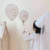 Decor creativ de perete cu balon din lemn pentru creșă Decorații nordice pentru agățat Decorare pentru dormitor pentru bebeluși. Recuzită foto pentru petrecerea de aniversare