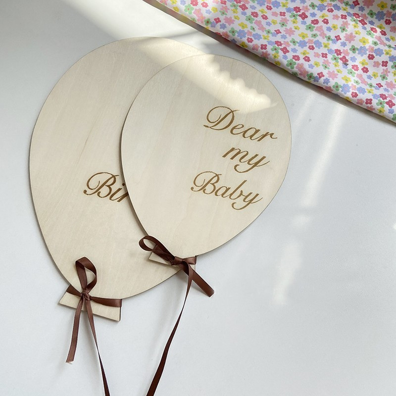 Decor creativ de perete cu balon din lemn pentru creșă Decorații nordice pentru agățat Decorare pentru dormitor pentru bebeluși. Recuzită foto pentru petrecerea de aniversare