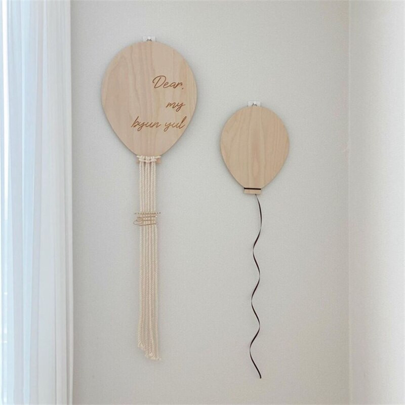 Decor creativ de perete cu balon din lemn pentru creșă Decorații nordice pentru agățat Decorare pentru dormitor pentru bebeluși. Recuzită foto pentru petrecerea de aniversare