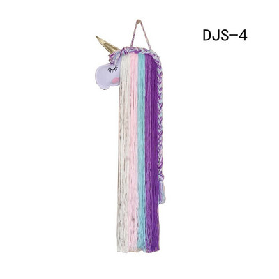 Decorație pentru agățat pe perete cu unicorn nordic, funde de păr, curea de depozitare, ornamente pentru cameră pentru fete, agrafe de păr, bandă organizatoare pentru umeraș
