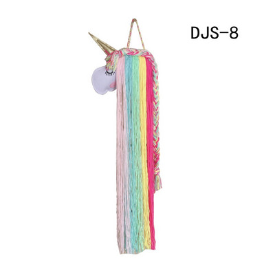 Decorație pentru agățat pe perete cu unicorn nordic, funde de păr, curea de depozitare, ornamente pentru cameră pentru fete, agrafe de păr, bandă organizatoare pentru umeraș