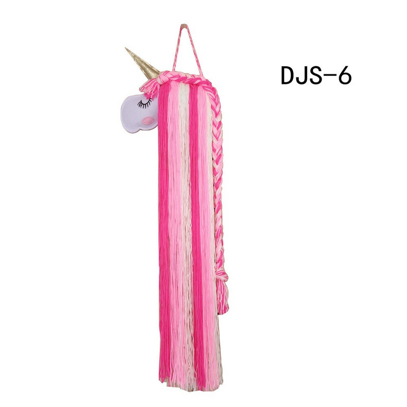Decorație pentru agățat pe perete cu unicorn nordic, funde de păr, curea de depozitare, ornamente pentru cameră pentru fete, agrafe de păr, bandă organizatoare pentru umeraș