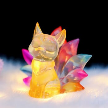 Nine Tailed Fox Mystery Box Girls Decoration Anime Kawaii Colorful Fox Desktop Ornament Birthday Gift Blind Boxes