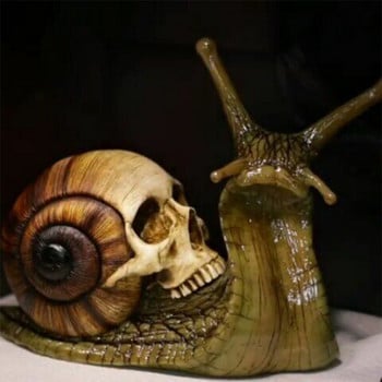 Halloween New Skull Snail Sculpture Resin Sculpture Gothic Garden Διακόσμηση σπιτιού από ρητίνη Crafts Διακόσμηση σπιτιού Αίθριο Snail Skull