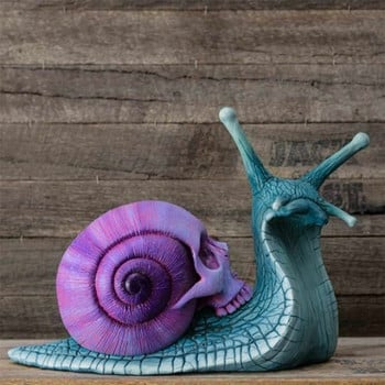 Halloween New Skull Snail Sculpture Resin Sculpture Gothic Garden Διακόσμηση σπιτιού από ρητίνη Crafts Διακόσμηση σπιτιού Αίθριο Snail Skull