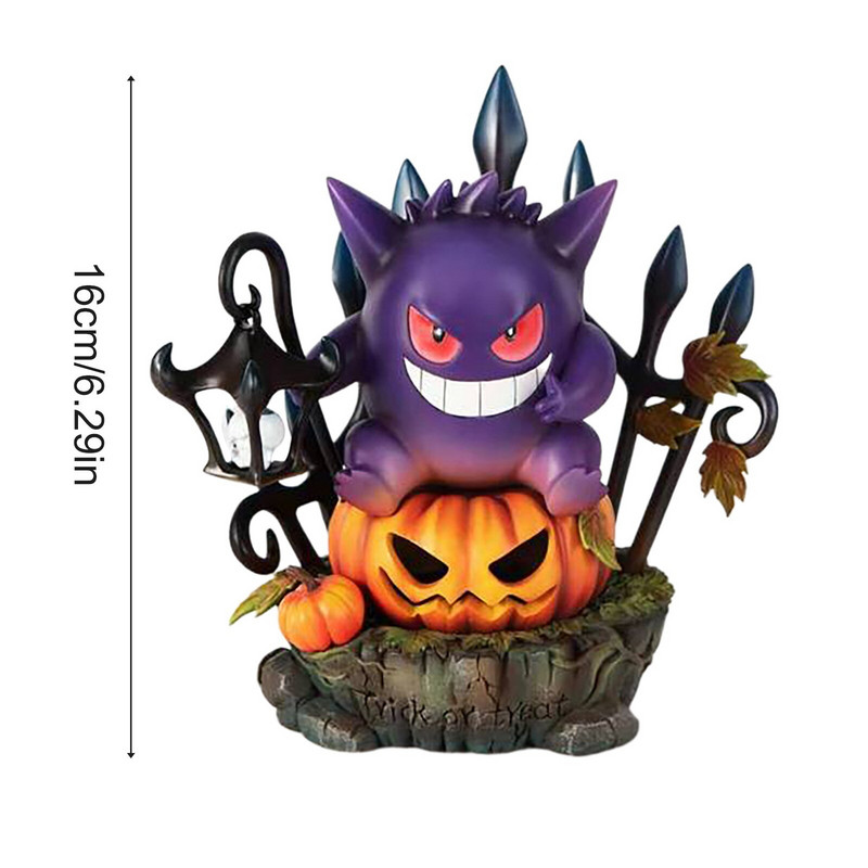Halloweeni dekorációk otthonra Halloween tök Gengar-king Világos pokémonok, figurák díszítések gyanta díszek party dekorációk