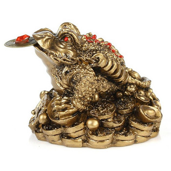 Китайски фъншуй орнамент късмет 3-крака жаба богатство крастава жаба статуя на животно статуя за дома къща офис бюро маса декорация