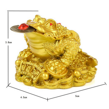 Китайски фъншуй орнамент късмет 3-крака жаба богатство крастава жаба статуя на животно статуя за дома къща офис бюро маса декорация