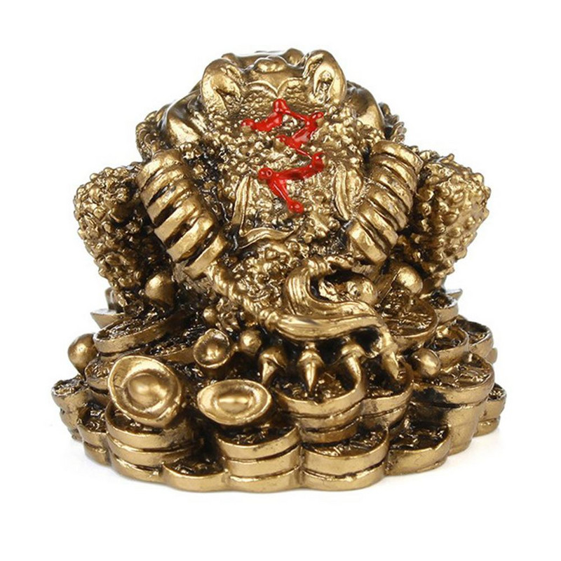 Kínai Fengshui dísz Szerencsés háromlábú béka gazdag varangy állat szobrocska otthoni házhoz Irodai íróasztal asztaldísz