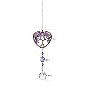 3PCS Fantasy Purple Tree of Life Suncatchers Rainbow Maker Висящ декор с кристална висулка за прозорец, кола, сватба, парти