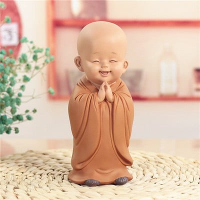 Buddha szobor kis szerzetes Gyanta aranyos otthoni klub Feng Shui dekoráció Kézműves Boutique tea kisállat ékszerek ingyenes szállítás