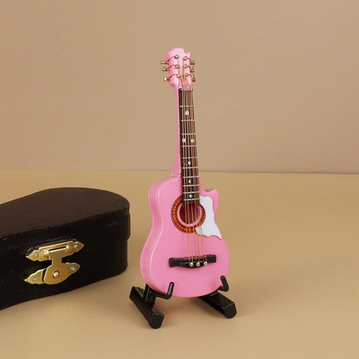 Mini gitár Miniatűr elektromos gitár basszusgitár miniatűr fa mini mandolin hangszer modell kollekció