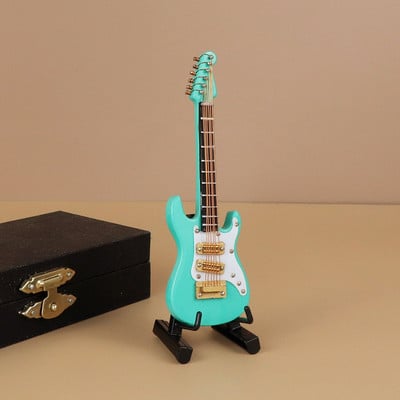 Mini gitár Miniatűr elektromos gitár basszusgitár miniatűr fa mini mandolin hangszer modell kollekció