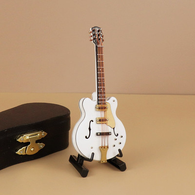 Mini gitár Miniatűr elektromos gitár basszusgitár miniatűr fa mini mandolin hangszer modell kollekció