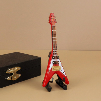 Mini gitár Miniatűr elektromos gitár basszusgitár miniatűr fa mini mandolin hangszer modell kollekció