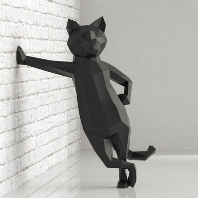 3D Standing Cat Paper Craft Cool μοντέλα γατάκια Γλυπτά Διακοσμήσεις επιφάνειας εργασίας σπιτιού Ζώα Στολίδι Origami Παιχνίδια για ενήλικες Δώρα