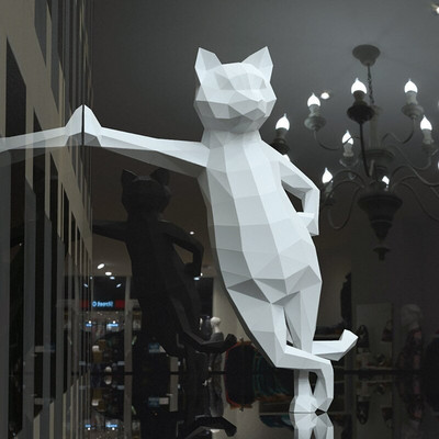 3D álló macska papír kézművesség menő cica modellek szobrok otthon asztali dekorációk állatok díszek origami felnőtt játékok ajándékok