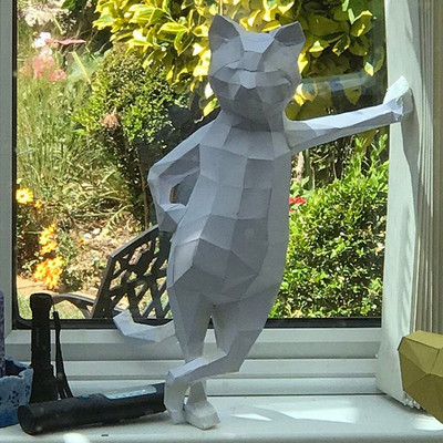 3D álló macska papír kézművesség menő cica modellek szobrok otthon asztali dekorációk állatok díszek origami felnőtt játékok ajándékok