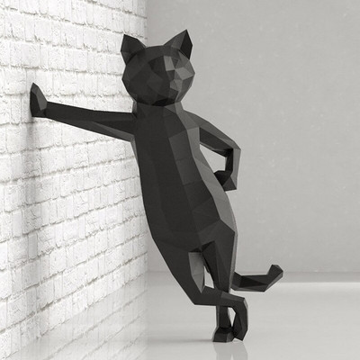 3D álló macska papír kézművesség menő cica modellek szobrok otthon asztali dekorációk állatok díszek origami felnőtt játékok ajándékok