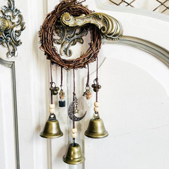 Witch Bells Magic Protection Bell Rattan Wind Chime Pagan Energy Decor Magic Home Protection Διώξε το κακό Γοτθικά κοσμήματα μάγισσας