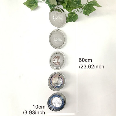 3D forgó szélcsengő függeszték rozsdamentes acél kültéri szélforgó csengő kerti udvarhoz spirális falra akasztós terasz erkély dekoráció