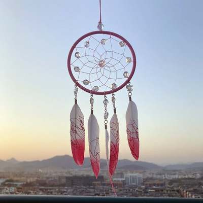 Pink Dream Catcher Shiny Crystals Κρεμαστό Αυτοκίνητο Παιδικό Nersary Διακόσμηση δωματίου