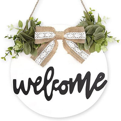 Decor Boho Decor de perete Decorat pentru casa Ghirlanda din bumbac cu bun venit decorativ pentru verandă Sala de intrare Accesorii decorative Bohe