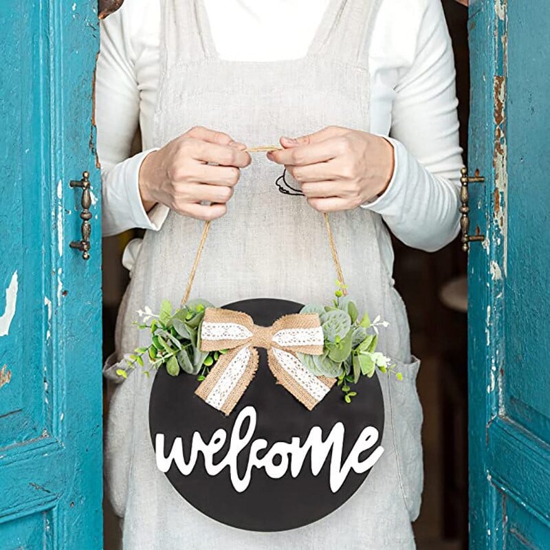 Decor Boho Decor de perete Decorat pentru casa Ghirlanda din bumbac cu bun venit decorativ pentru verandă Sala de intrare Accesorii decorative Bohe