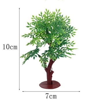 10 бр. Изкуствени дървета Пейзажни дървета Пейзажен модел Пейзажен Зелен пейзажен модел Миниатюрно оформление на дърво Пейзажен модел