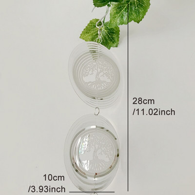 Spirális forgó szélcsengő rozsdamentes acél kerti udvar terasz szélpörgető csengő kreatív fali függesztő ablak erkélyre