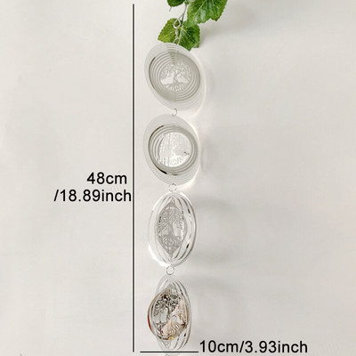 Spirális forgó szélcsengő rozsdamentes acél kerti udvar terasz szélpörgető csengő kreatív fali függesztő ablak erkélyre