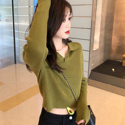 Női alkalmi V nyakú pulóver