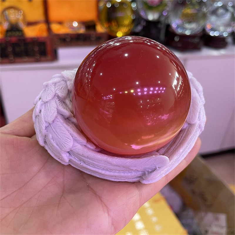 Crystal Ball Base Angyalszárnyak Toll Szív Forma Gömb Állvány Gyanta Charms Kézműves Dísz Otthoni Dekoráció 4-8 cm-es labdához