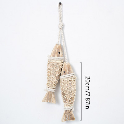 1 pár kézzel faragott antik tengeri tengerparti fahal kreatív függő dekoráció otthoni díszek