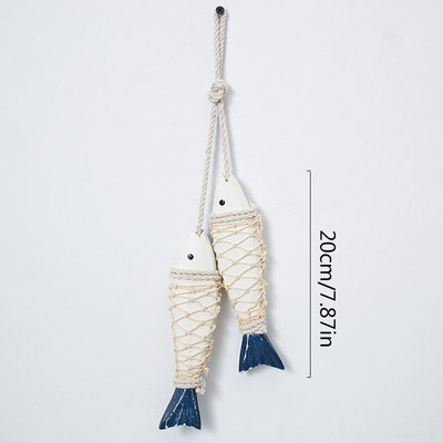 1 pár kézzel faragott antik tengeri tengerparti fahal kreatív függő dekoráció otthoni díszek