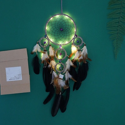 indiai lány szobadísz álomfogó etnikai tollak gyöngyök ékszerek medál otthoni lövöldözős termékek szél harangok kézzel készített ajándékok