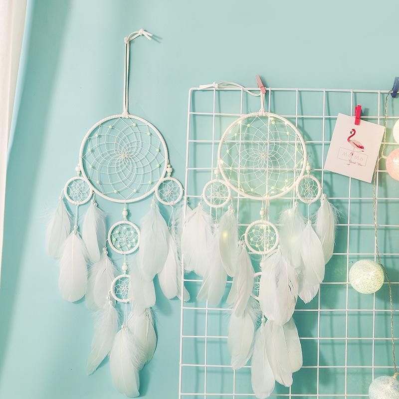 indiai lány szobadísz álomfogó etnikai tollak gyöngyök ékszerek medál otthoni lövöldözős termékek szél harangok kézzel készített ajándékok