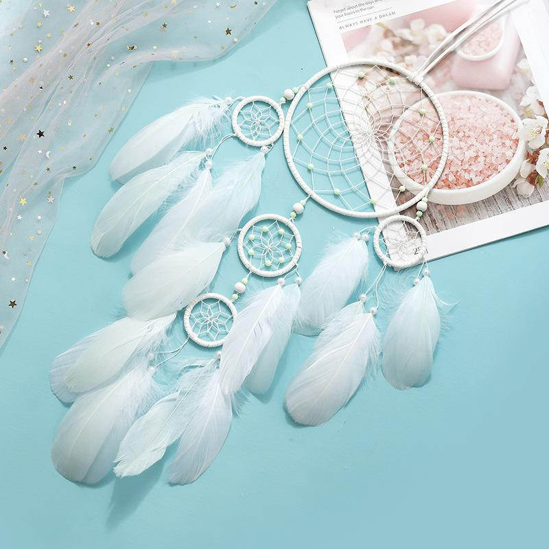 indiai lány szobadísz álomfogó etnikai tollak gyöngyök ékszerek medál otthoni lövöldözős termékek szél harangok kézzel készített ajándékok