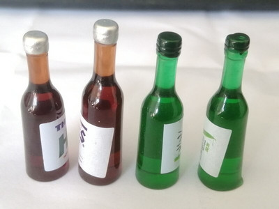 Slatke Shochu boce piva Kawaii 3D boca za piće od smole Kućica za lutke Minijaturna hrana Diy Rukotvorine od smole