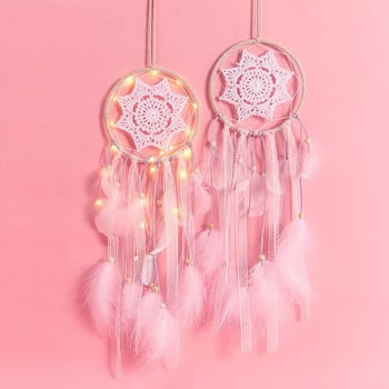 White Dream Catcher Feather μενταγιόν σπιτιού Κρεμαστό τοίχου Wind Chime Κρεμαστό κορίτσι Διακόσμηση δωματίου Δώρο διακοπών Διακόσμηση γάμου