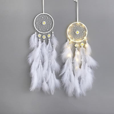 White Dream Catcher Feather μενταγιόν σπιτιού Κρεμαστό τοίχου Wind Chime Κρεμαστό κορίτσι Διακόσμηση δωματίου Δώρο διακοπών Διακόσμηση γάμου